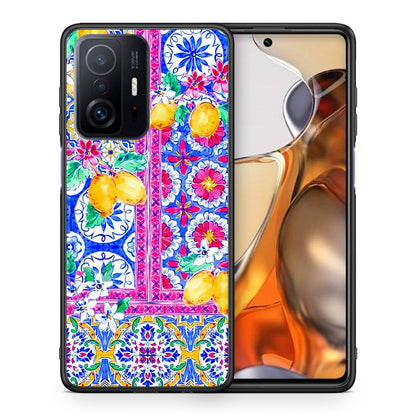 Θήκη Xiaomi 11T/11T Pro Retro Spring από τη Smartfits με σχέδιο στο πίσω μέρος και μαύρο περίβλημα | Xiaomi 11T/11T Pro Retro Spring case with colorful back and black bezels