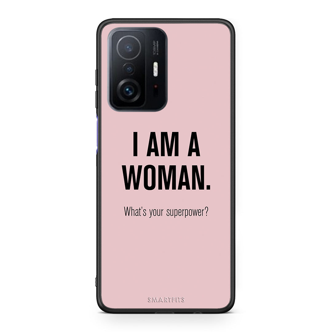 Xiaomi 11T/11T Pro Superpower Woman θήκη από τη Smartfits με σχέδιο στο πίσω μέρος και μαύρο περίβλημα | Smartphone case with colorful back and black bezels by Smartfits