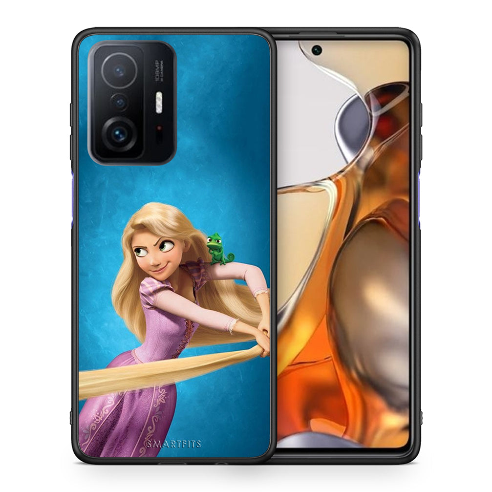 Θήκη Αγίου Βαλεντίνου Xiaomi 11T / 11T Pro Tangled 2 από τη Smartfits με σχέδιο στο πίσω μέρος και μαύρο περίβλημα | Xiaomi 11T / 11T Pro Tangled 2 case with colorful back and black bezels