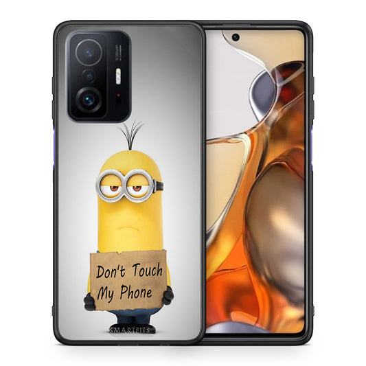 Θήκη Xiaomi 11T/11T Pro Minion Text από τη Smartfits με σχέδιο στο πίσω μέρος και μαύρο περίβλημα | Xiaomi 11T/11T Pro Minion Text case with colorful back and black bezels