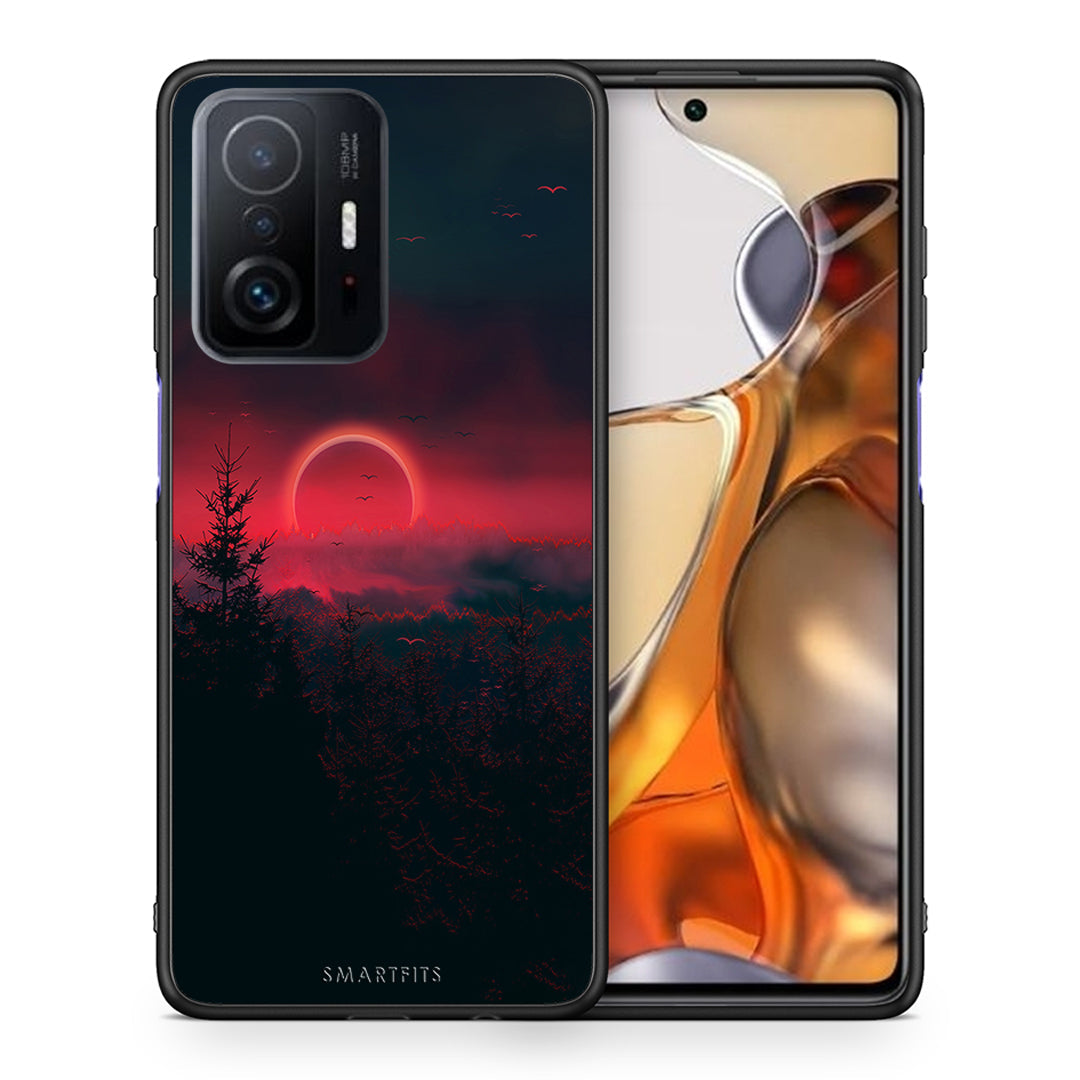 Θήκη Xiaomi 11T/11T Pro Sunset Tropic από τη Smartfits με σχέδιο στο πίσω μέρος και μαύρο περίβλημα | Xiaomi 11T/11T Pro Sunset Tropic case with colorful back and black bezels