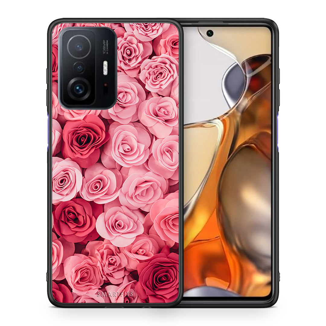 Θήκη Xiaomi 11T/11T Pro RoseGarden Valentine από τη Smartfits με σχέδιο στο πίσω μέρος και μαύρο περίβλημα | Xiaomi 11T/11T Pro RoseGarden Valentine case with colorful back and black bezels