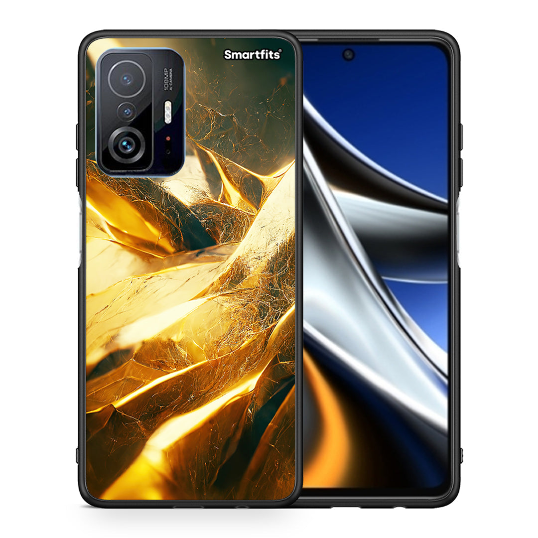 Θήκη Xiaomi 11T/11T Pro Real Gold από τη Smartfits με σχέδιο στο πίσω μέρος και μαύρο περίβλημα | Xiaomi 11T/11T Pro Real Gold case with colorful back and black bezels