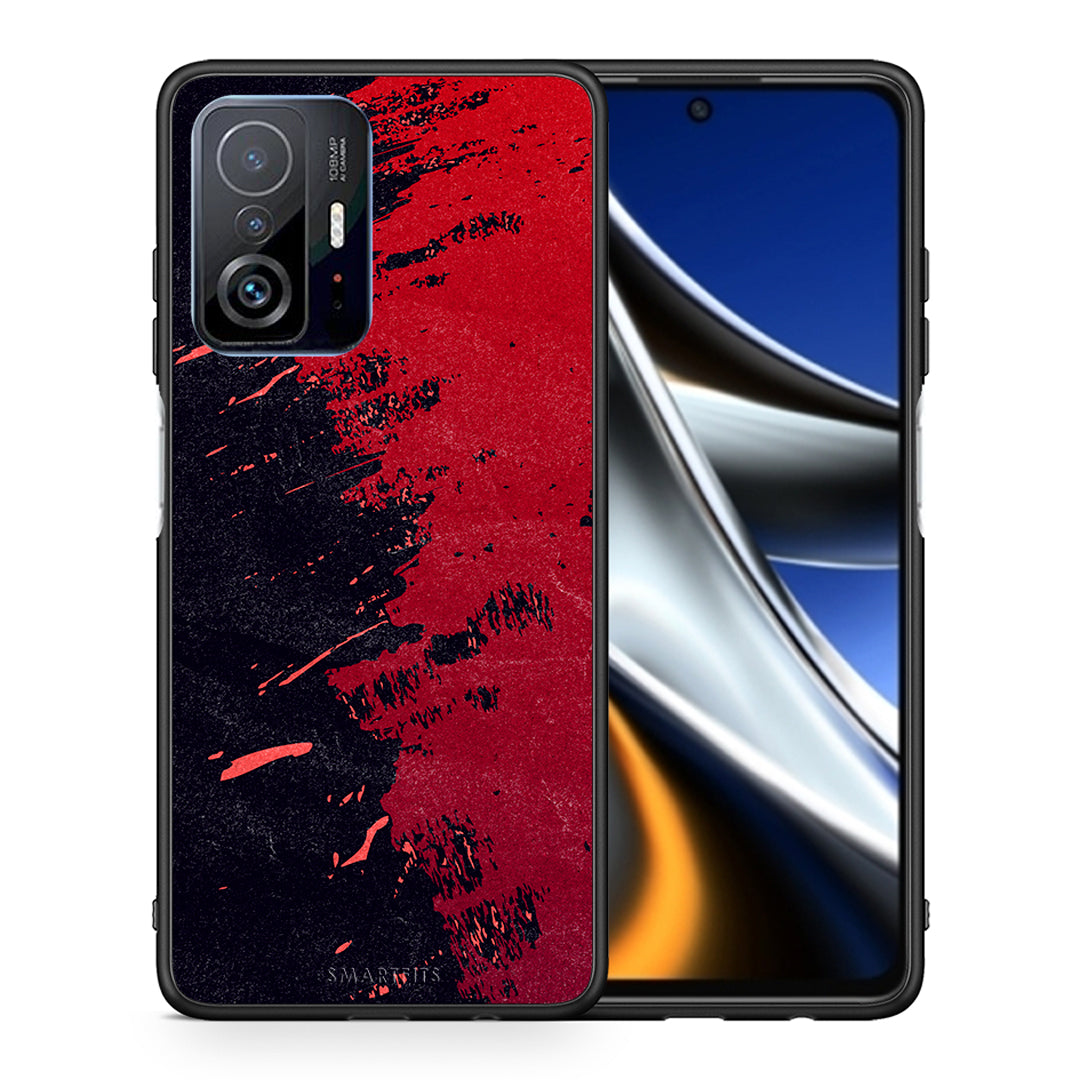 Θήκη Αγίου Βαλεντίνου Xiaomi 11T / 11T Pro Red Paint από τη Smartfits με σχέδιο στο πίσω μέρος και μαύρο περίβλημα | Xiaomi 11T / 11T Pro Red Paint case with colorful back and black bezels