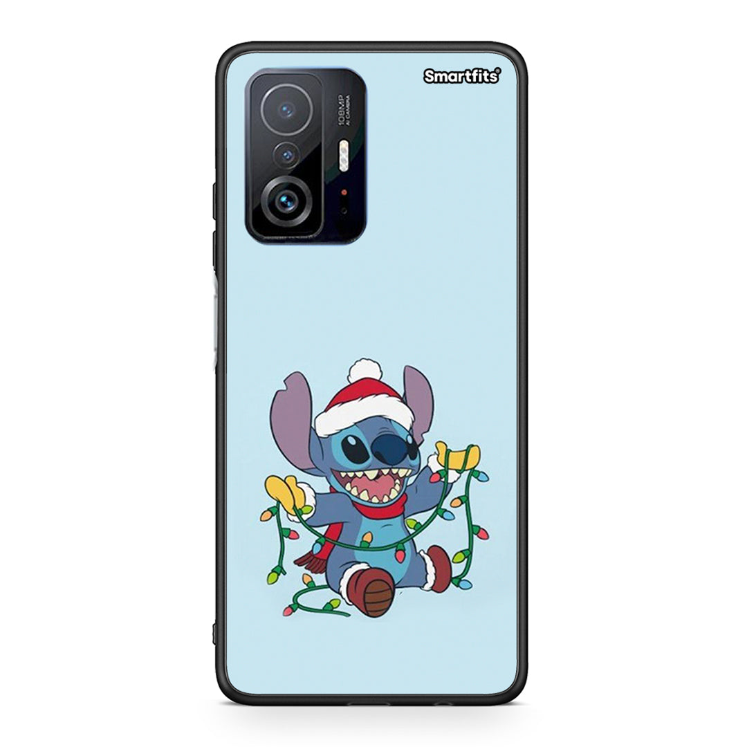 Xiaomi 11T/11T Pro Santa Stich θήκη από τη Smartfits με σχέδιο στο πίσω μέρος και μαύρο περίβλημα | Smartphone case with colorful back and black bezels by Smartfits