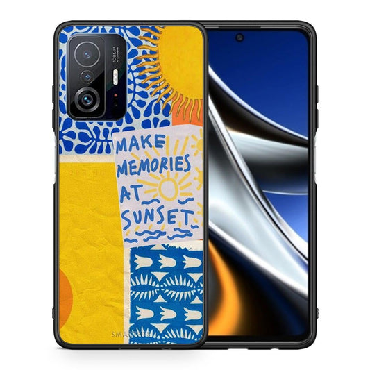 Θήκη Xiaomi 11T / 11T Pro Sunset Memories από τη Smartfits με σχέδιο στο πίσω μέρος και μαύρο περίβλημα | Xiaomi 11T / 11T Pro Sunset Memories case with colorful back and black bezels