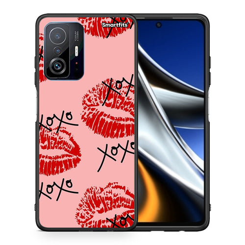 Θήκη Xiaomi 11T/11T Pro XOXO Lips από τη Smartfits με σχέδιο στο πίσω μέρος και μαύρο περίβλημα | Xiaomi 11T/11T Pro XOXO Lips case with colorful back and black bezels