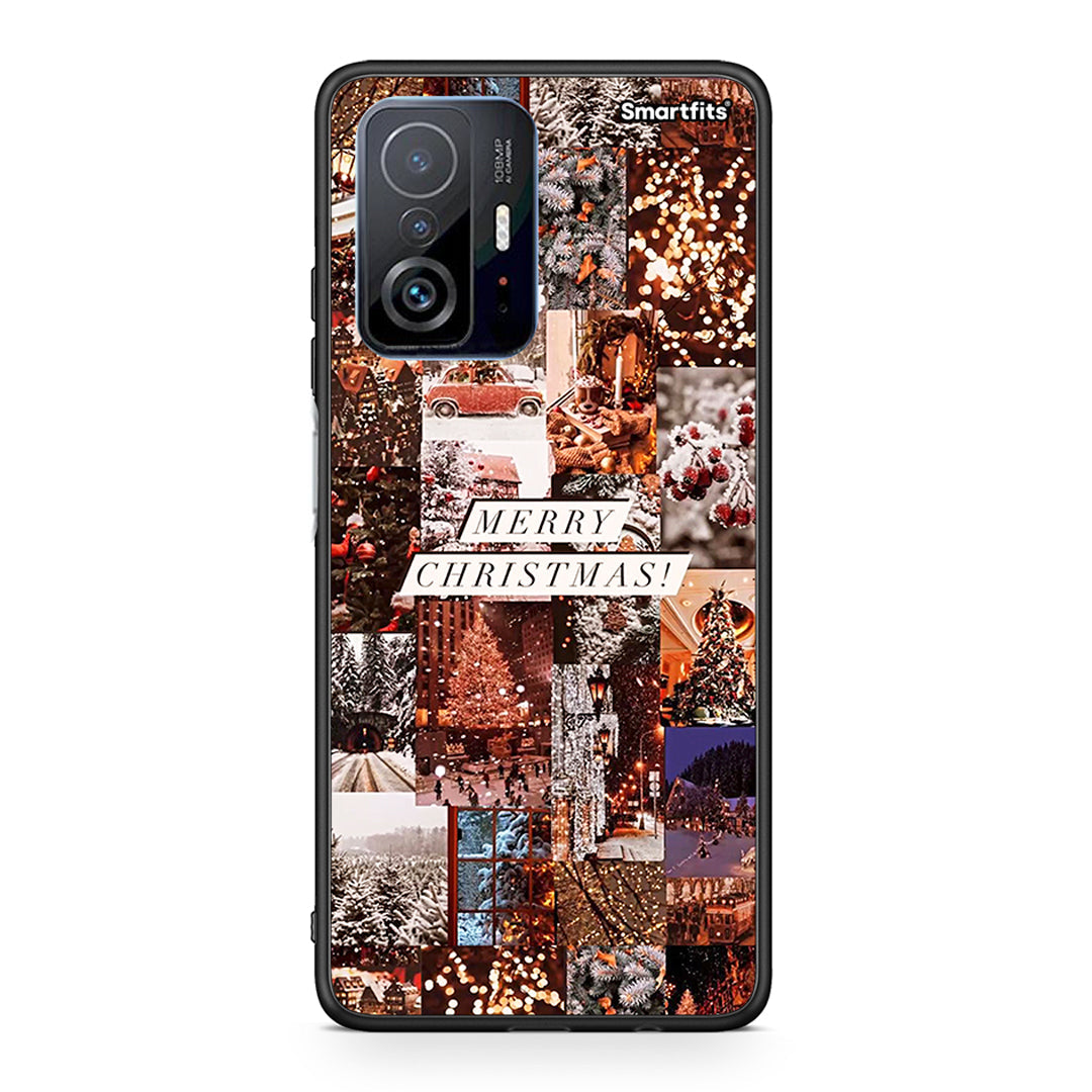 Xiaomi 11T/11T Pro Xmas Collage θήκη από τη Smartfits με σχέδιο στο πίσω μέρος και μαύρο περίβλημα | Smartphone case with colorful back and black bezels by Smartfits