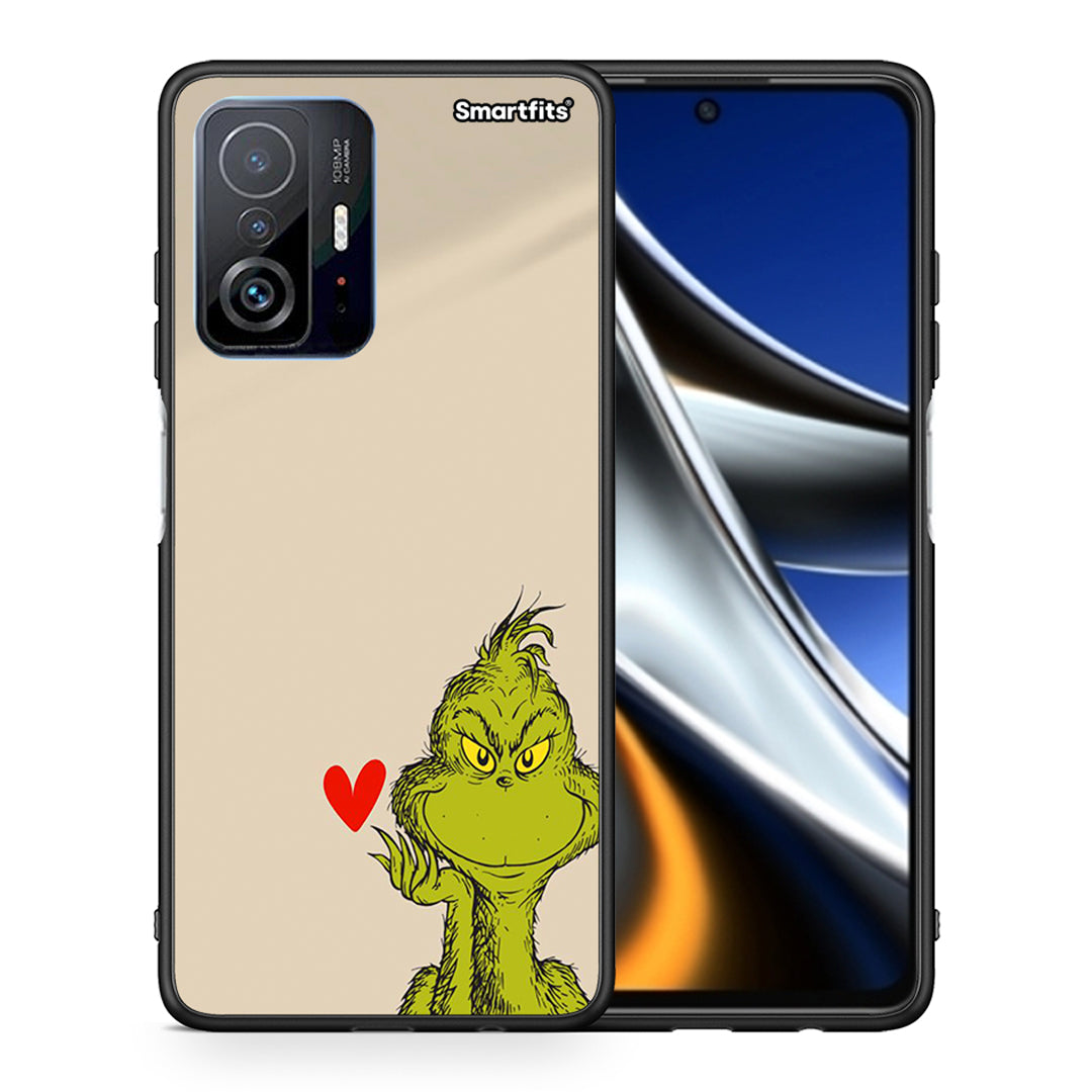 Θήκη Xiaomi 11T/11T Pro Xmas Grinch από τη Smartfits με σχέδιο στο πίσω μέρος και μαύρο περίβλημα | Xiaomi 11T/11T Pro Xmas Grinch case with colorful back and black bezels
