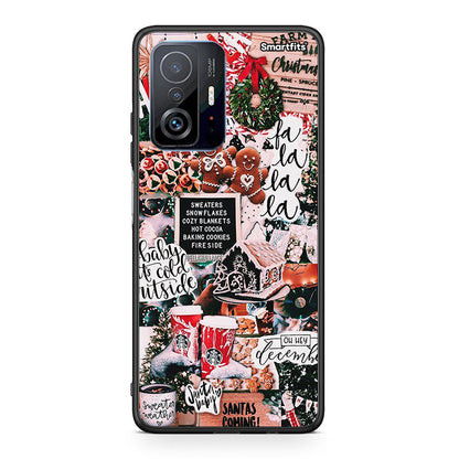 Xiaomi 11T/11T Pro Xmas Habbits θήκη από τη Smartfits με σχέδιο στο πίσω μέρος και μαύρο περίβλημα | Smartphone case with colorful back and black bezels by Smartfits