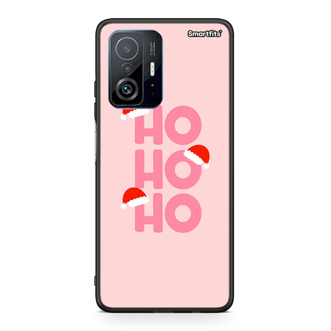 Xiaomi 11T/11T Pro Xmas Ho Ho Ho θήκη από τη Smartfits με σχέδιο στο πίσω μέρος και μαύρο περίβλημα | Smartphone case with colorful back and black bezels by Smartfits