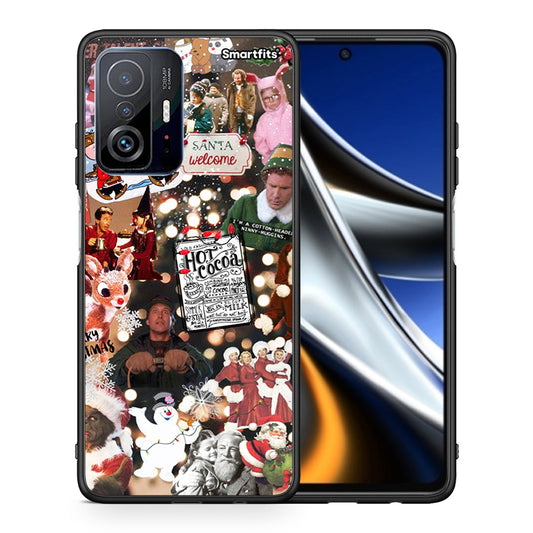 Θήκη Xiaomi 11T/11T Pro Xmas Movies από τη Smartfits με σχέδιο στο πίσω μέρος και μαύρο περίβλημα | Xiaomi 11T/11T Pro Xmas Movies case with colorful back and black bezels