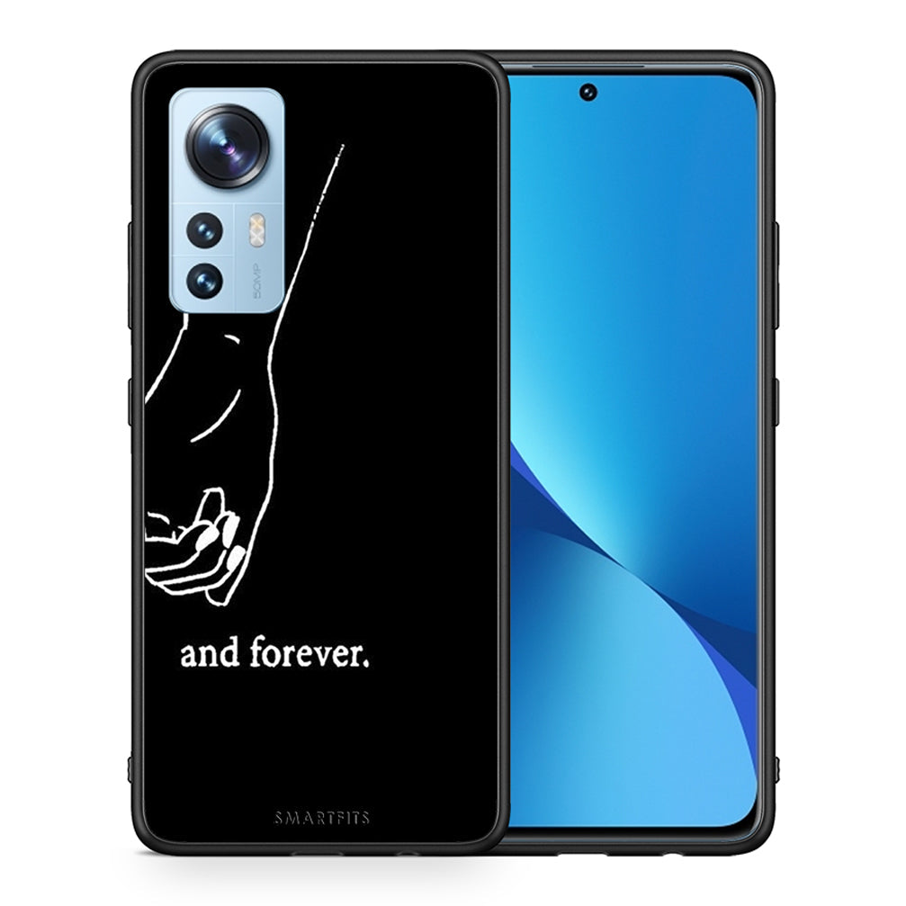 Θήκη Αγίου Βαλεντίνου Xiaomi 12 / 12X 5G Always & Forever 2 από τη Smartfits με σχέδιο στο πίσω μέρος και μαύρο περίβλημα | Xiaomi 12 / 12X 5G Always & Forever 2 case with colorful back and black bezels
