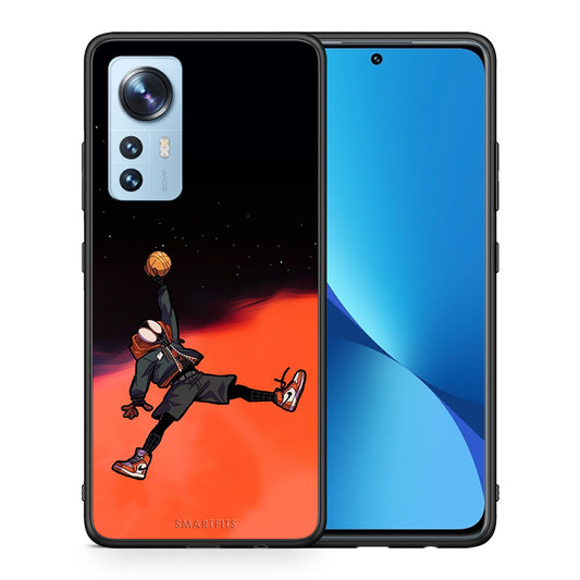 Θήκη Xiaomi 12/12X 5G Basketball Hero από τη Smartfits με σχέδιο στο πίσω μέρος και μαύρο περίβλημα | Xiaomi 12/12X 5G Basketball Hero case with colorful back and black bezels