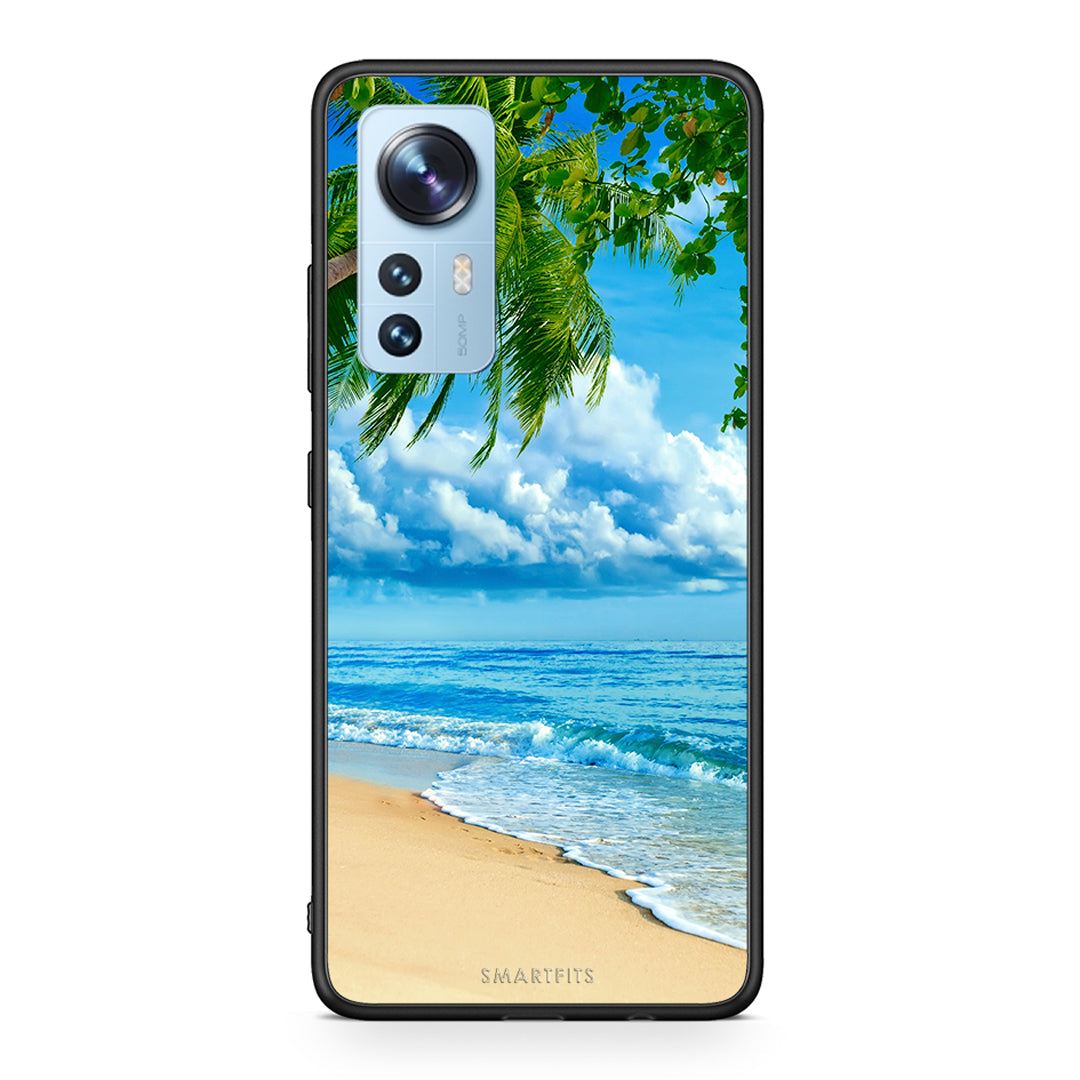 Xiaomi 12/12X 5G Beautiful Beach θήκη από τη Smartfits με σχέδιο στο πίσω μέρος και μαύρο περίβλημα | Smartphone case with colorful back and black bezels by Smartfits