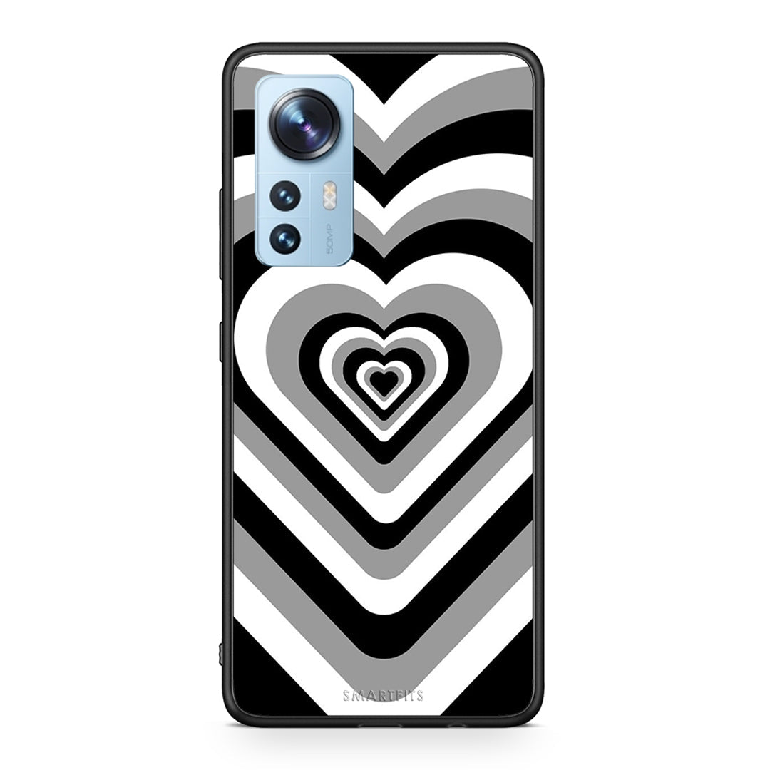 Xiaomi 12/12X 5G Black Hearts θήκη από τη Smartfits με σχέδιο στο πίσω μέρος και μαύρο περίβλημα | Smartphone case with colorful back and black bezels by Smartfits