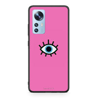 Thumbnail for Xiaomi 12/12X 5G Blue Eye Pink θήκη από τη Smartfits με σχέδιο στο πίσω μέρος και μαύρο περίβλημα | Smartphone case with colorful back and black bezels by Smartfits