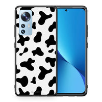 Thumbnail for Θήκη Xiaomi 12/12X 5G Cow Print από τη Smartfits με σχέδιο στο πίσω μέρος και μαύρο περίβλημα | Xiaomi 12/12X 5G Cow Print case with colorful back and black bezels