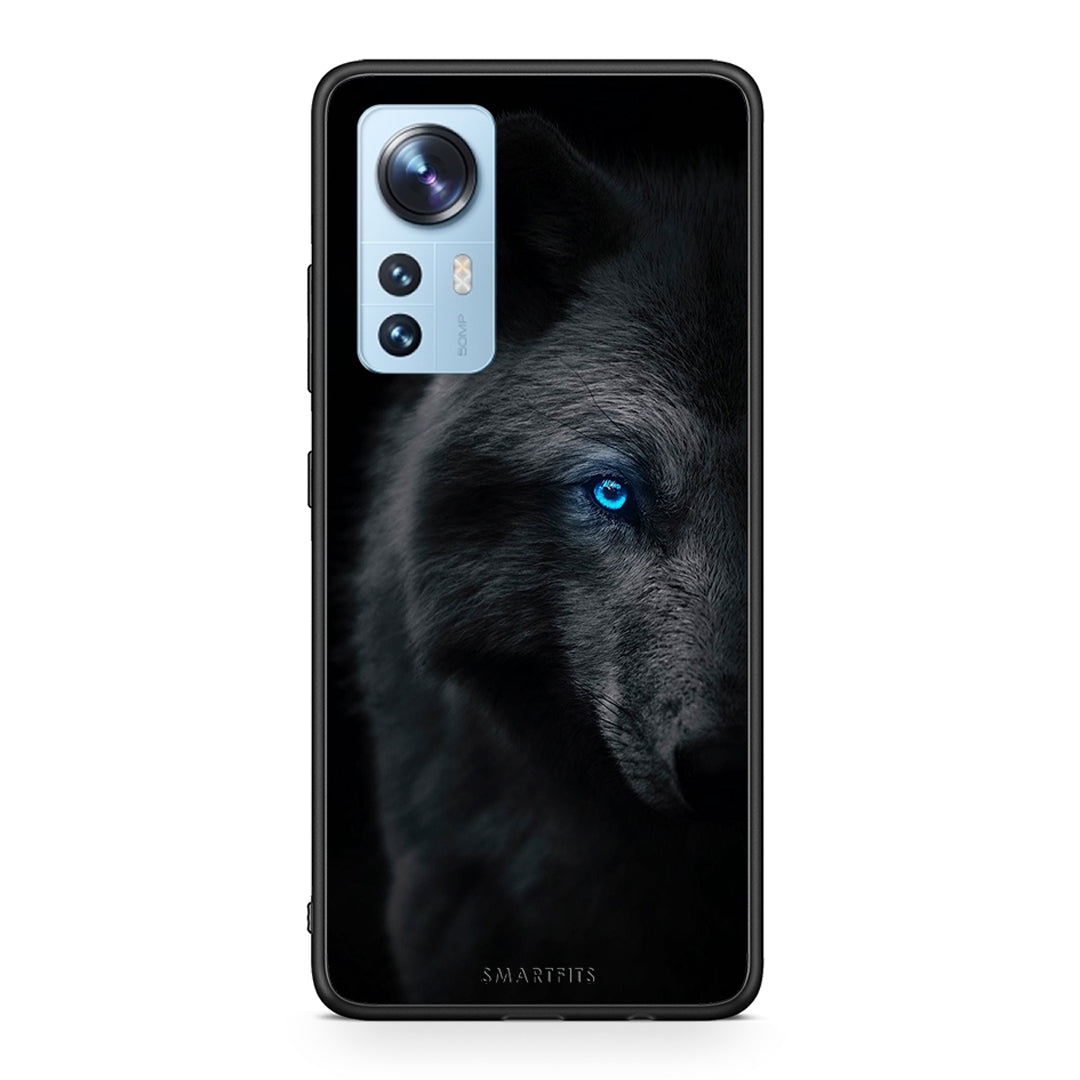 Xiaomi 12/12X 5G Dark Wolf θήκη από τη Smartfits με σχέδιο στο πίσω μέρος και μαύρο περίβλημα | Smartphone case with colorful back and black bezels by Smartfits