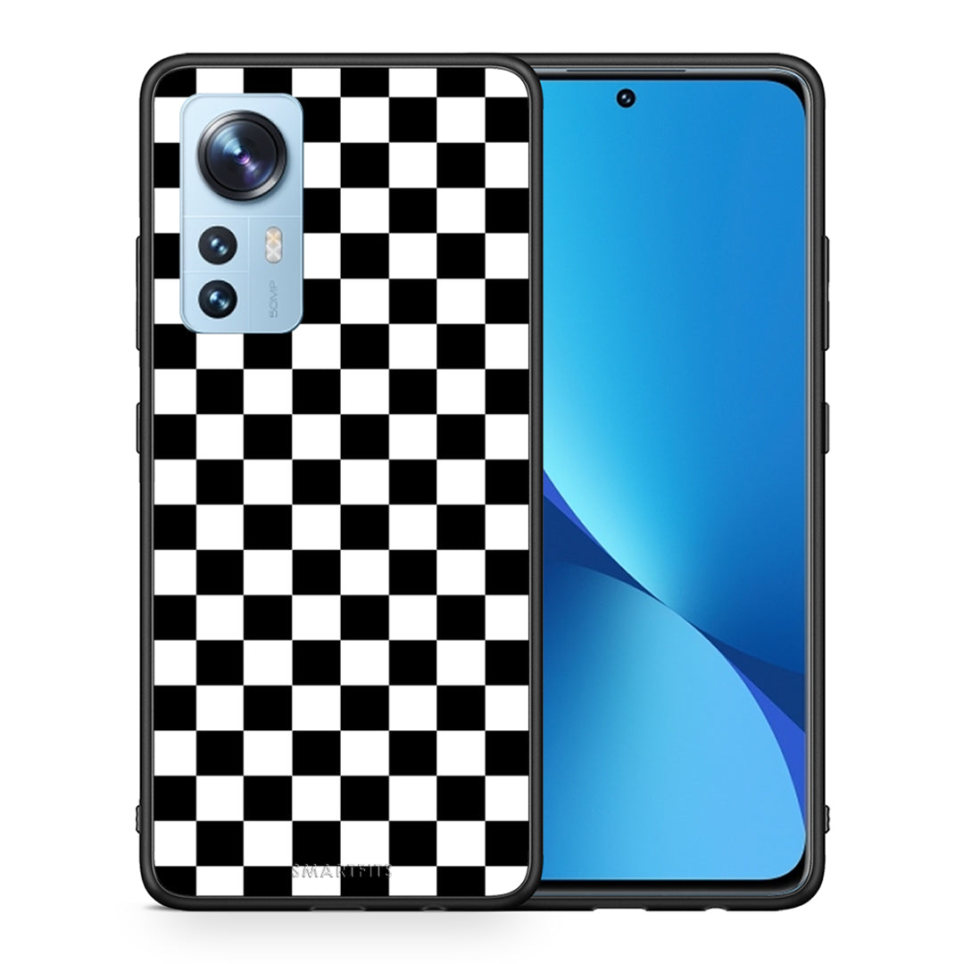 Θήκη Xiaomi 12/12X 5G Squares Geometric από τη Smartfits με σχέδιο στο πίσω μέρος και μαύρο περίβλημα | Xiaomi 12/12X 5G Squares Geometric case with colorful back and black bezels