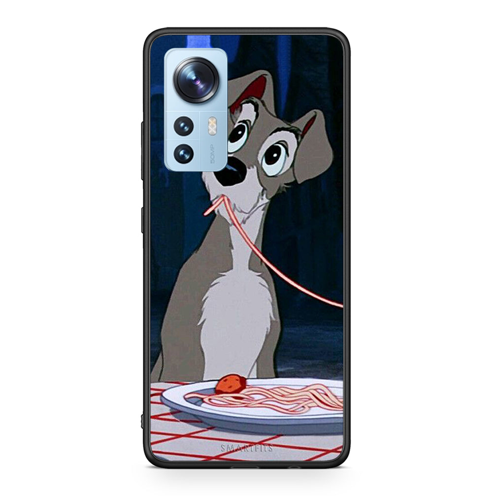 Xiaomi 12 / 12X 5G Lady And Tramp 1 Θήκη Αγίου Βαλεντίνου από τη Smartfits με σχέδιο στο πίσω μέρος και μαύρο περίβλημα | Smartphone case with colorful back and black bezels by Smartfits