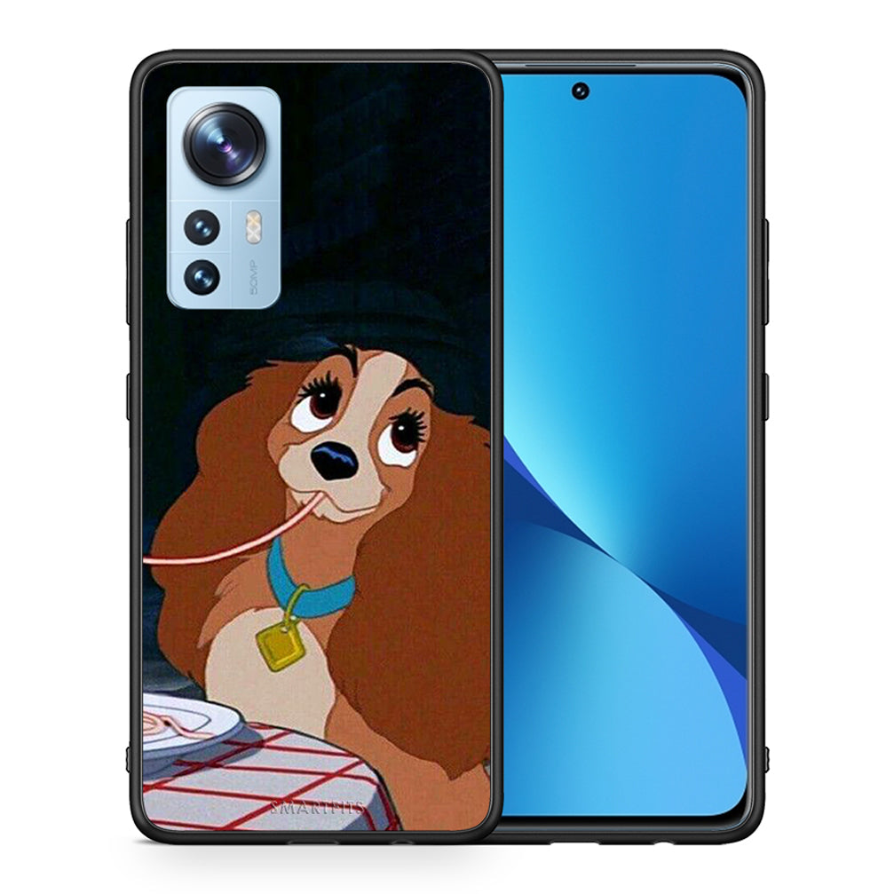 Θήκη Αγίου Βαλεντίνου Xiaomi 12 / 12X 5G Lady And Tramp 2 από τη Smartfits με σχέδιο στο πίσω μέρος και μαύρο περίβλημα | Xiaomi 12 / 12X 5G Lady And Tramp 2 case with colorful back and black bezels