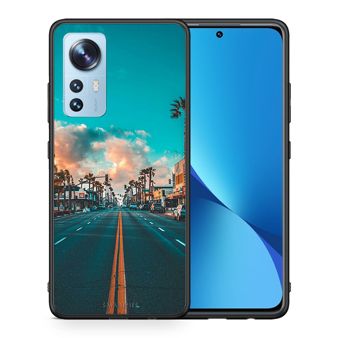 Θήκη Xiaomi 12/12X 5G City Landscape από τη Smartfits με σχέδιο στο πίσω μέρος και μαύρο περίβλημα | Xiaomi 12/12X 5G City Landscape case with colorful back and black bezels