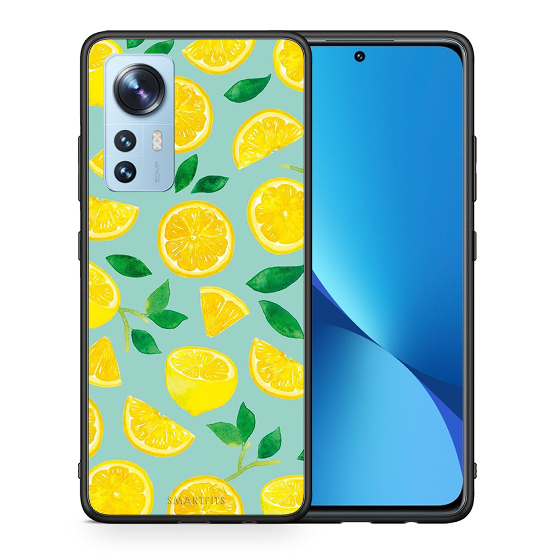 Θήκη Xiaomi 12/12X 5G Lemons από τη Smartfits με σχέδιο στο πίσω μέρος και μαύρο περίβλημα | Xiaomi 12/12X 5G Lemons case with colorful back and black bezels