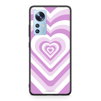 Thumbnail for Xiaomi 12/12X 5G Lilac Hearts θήκη από τη Smartfits με σχέδιο στο πίσω μέρος και μαύρο περίβλημα | Smartphone case with colorful back and black bezels by Smartfits