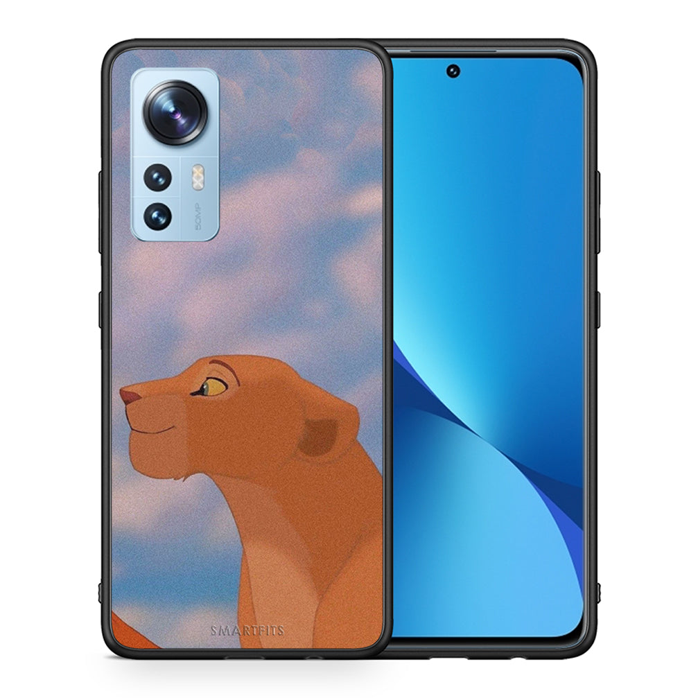 Θήκη Αγίου Βαλεντίνου Xiaomi 12 / 12X 5G Lion Love 2 από τη Smartfits με σχέδιο στο πίσω μέρος και μαύρο περίβλημα | Xiaomi 12 / 12X 5G Lion Love 2 case with colorful back and black bezels