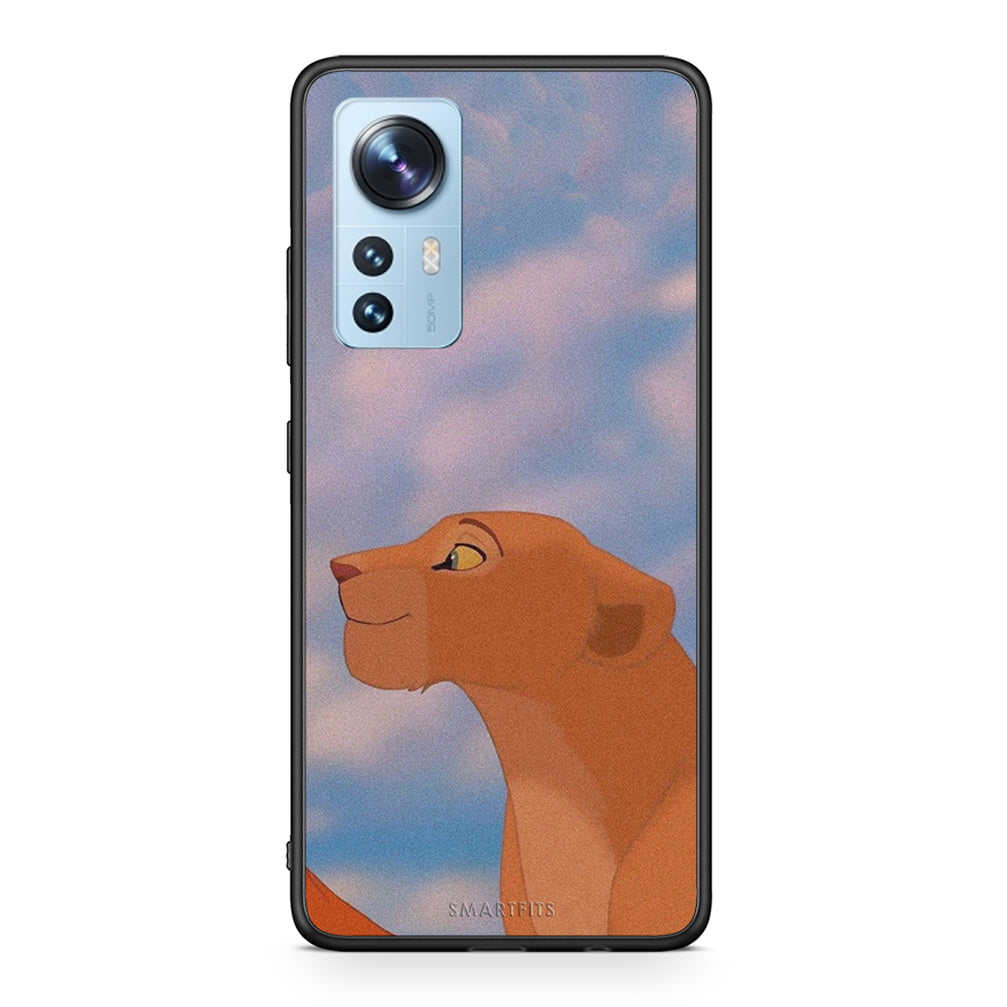 Xiaomi 12 / 12X 5G Lion Love 2 Θήκη Αγίου Βαλεντίνου από τη Smartfits με σχέδιο στο πίσω μέρος και μαύρο περίβλημα | Smartphone case with colorful back and black bezels by Smartfits