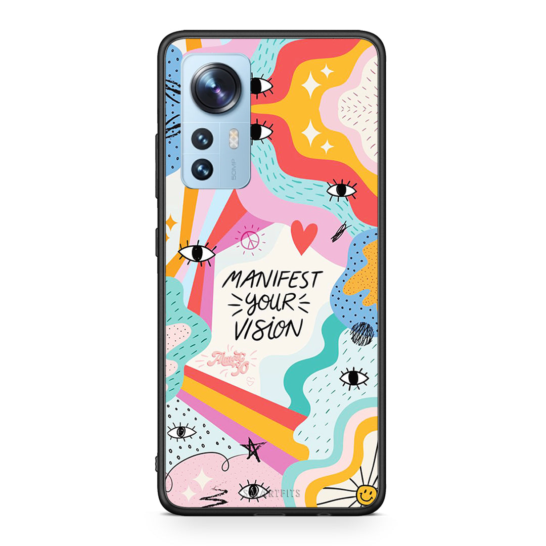 Xiaomi 12/12X 5G Manifest Your Vision θήκη από τη Smartfits με σχέδιο στο πίσω μέρος και μαύρο περίβλημα | Smartphone case with colorful back and black bezels by Smartfits