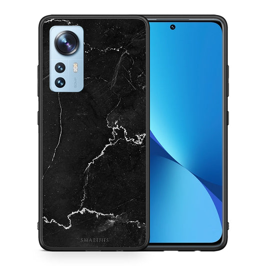 Θήκη Xiaomi 12/12X 5G Marble Black από τη Smartfits με σχέδιο στο πίσω μέρος και μαύρο περίβλημα | Xiaomi 12/12X 5G Marble Black case with colorful back and black bezels
