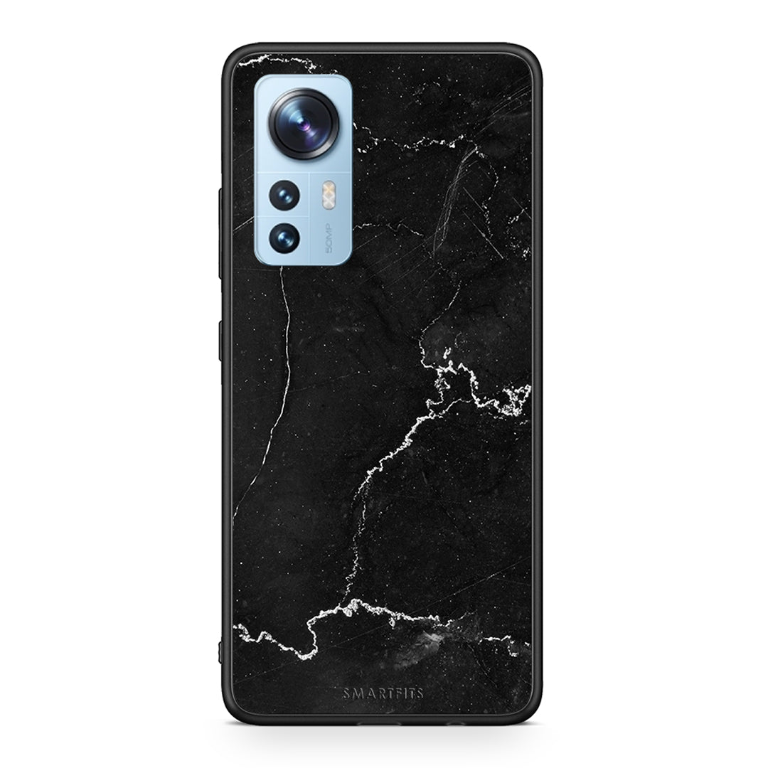 Xiaomi 12/12X 5G Marble Black θήκη από τη Smartfits με σχέδιο στο πίσω μέρος και μαύρο περίβλημα | Smartphone case with colorful back and black bezels by Smartfits