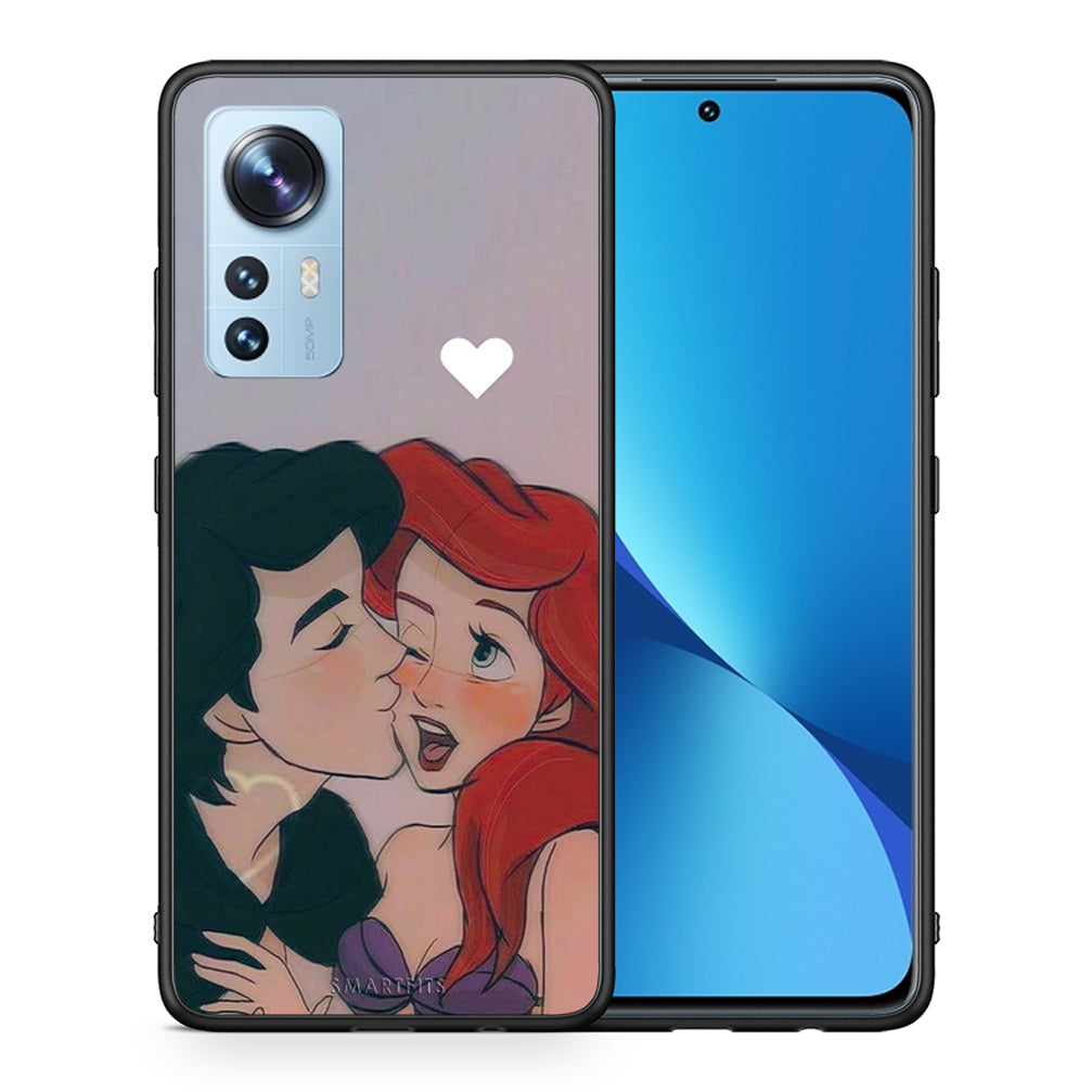 Θήκη Αγίου Βαλεντίνου Xiaomi 12 / 12X 5G Mermaid Love από τη Smartfits με σχέδιο στο πίσω μέρος και μαύρο περίβλημα | Xiaomi 12 / 12X 5G Mermaid Love case with colorful back and black bezels