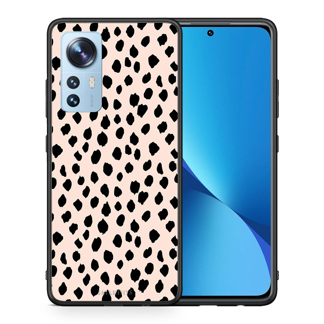 Θήκη Xiaomi 12/12X 5G New Polka Dots από τη Smartfits με σχέδιο στο πίσω μέρος και μαύρο περίβλημα | Xiaomi 12/12X 5G New Polka Dots case with colorful back and black bezels