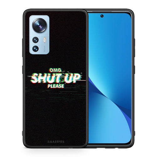Θήκη Xiaomi 12/12X 5G OMG ShutUp από τη Smartfits με σχέδιο στο πίσω μέρος και μαύρο περίβλημα | Xiaomi 12/12X 5G OMG ShutUp case with colorful back and black bezels