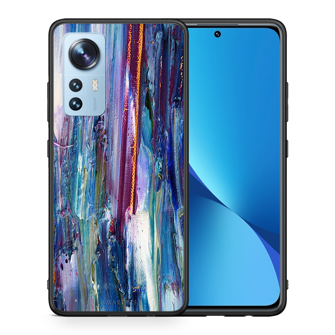 Θήκη Xiaomi 12/12X 5G Winter Paint από τη Smartfits με σχέδιο στο πίσω μέρος και μαύρο περίβλημα | Xiaomi 12/12X 5G Winter Paint case with colorful back and black bezels