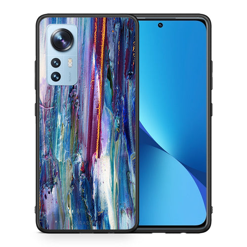 Θήκη Xiaomi 12/12X 5G Winter Paint από τη Smartfits με σχέδιο στο πίσω μέρος και μαύρο περίβλημα | Xiaomi 12/12X 5G Winter Paint case with colorful back and black bezels