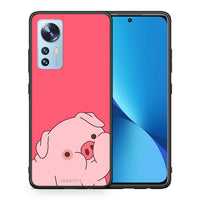 Thumbnail for Θήκη Αγίου Βαλεντίνου Xiaomi 12 / 12X 5G Pig Love 1 από τη Smartfits με σχέδιο στο πίσω μέρος και μαύρο περίβλημα | Xiaomi 12 / 12X 5G Pig Love 1 case with colorful back and black bezels