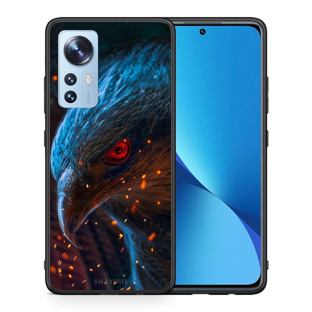 Θήκη Xiaomi 12/12X 5G Eagle PopArt από τη Smartfits με σχέδιο στο πίσω μέρος και μαύρο περίβλημα | Xiaomi 12/12X 5G Eagle PopArt case with colorful back and black bezels
