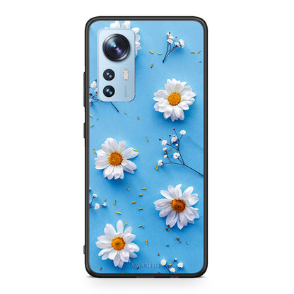 Xiaomi 12/12X 5G Real Daisies θήκη από τη Smartfits με σχέδιο στο πίσω μέρος και μαύρο περίβλημα | Smartphone case with colorful back and black bezels by Smartfits