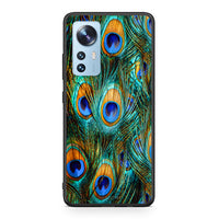 Thumbnail for Xiaomi 12/12X 5G Real Peacock Feathers θήκη από τη Smartfits με σχέδιο στο πίσω μέρος και μαύρο περίβλημα | Smartphone case with colorful back and black bezels by Smartfits