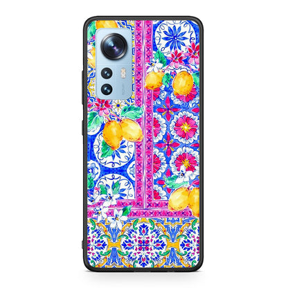 Xiaomi 12/12X 5G Retro Spring θήκη από τη Smartfits με σχέδιο στο πίσω μέρος και μαύρο περίβλημα | Smartphone case with colorful back and black bezels by Smartfits