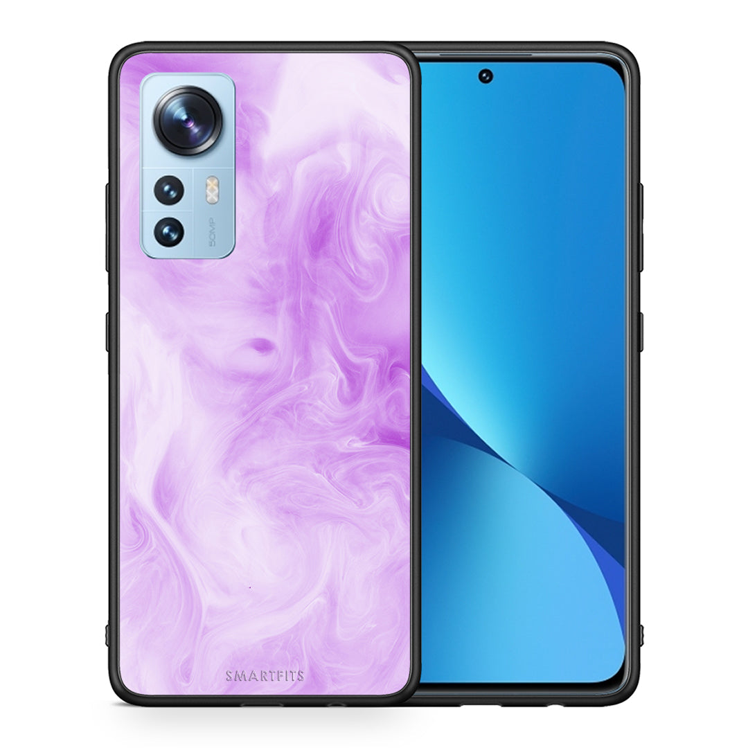 Θήκη Xiaomi 12/12X 5G Lavender Watercolor από τη Smartfits με σχέδιο στο πίσω μέρος και μαύρο περίβλημα | Xiaomi 12/12X 5G Lavender Watercolor case with colorful back and black bezels