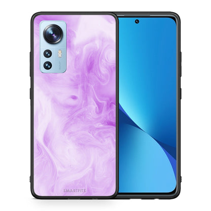 Θήκη Xiaomi 12/12X 5G Lavender Watercolor από τη Smartfits με σχέδιο στο πίσω μέρος και μαύρο περίβλημα | Xiaomi 12/12X 5G Lavender Watercolor case with colorful back and black bezels
