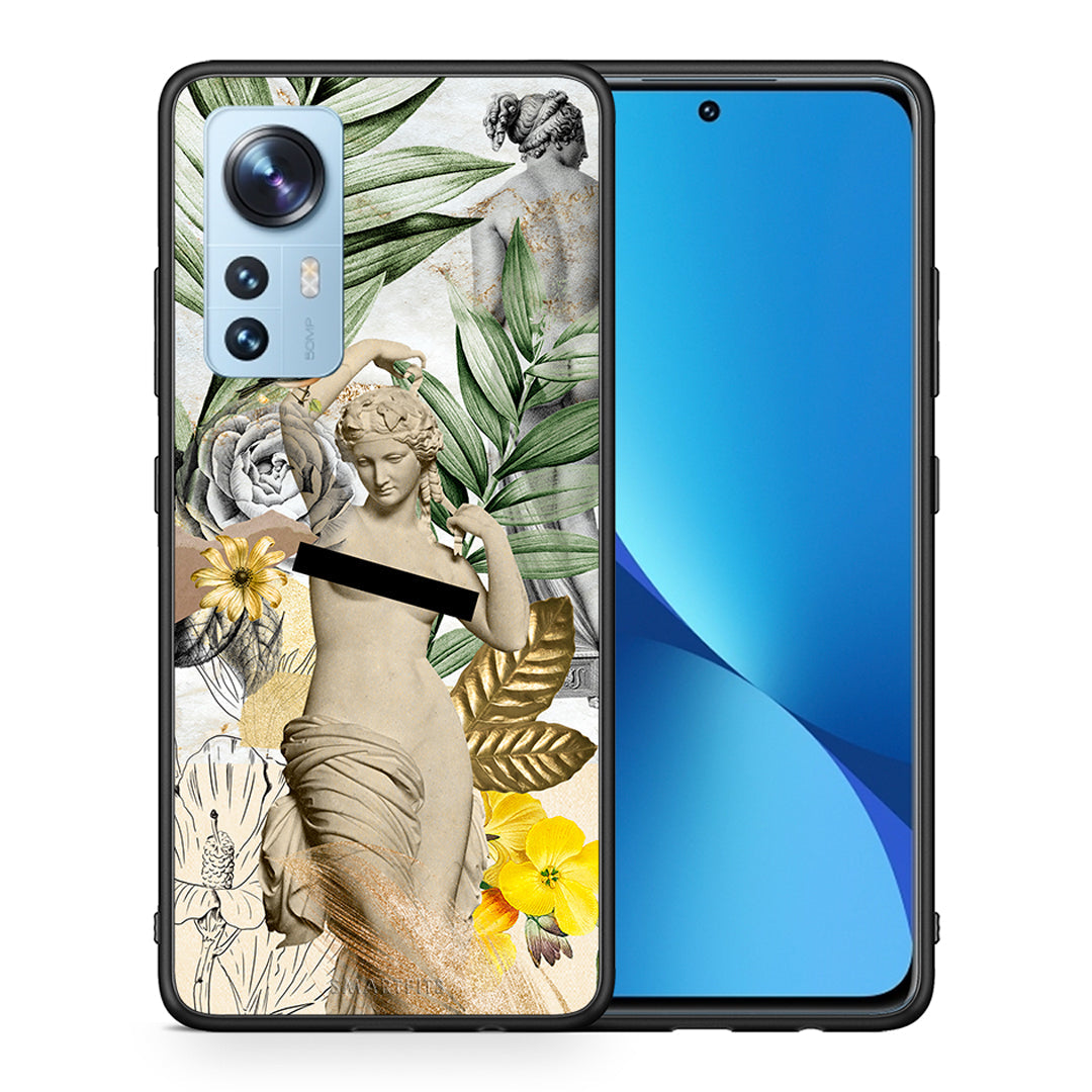 Θήκη Xiaomi 12/12X 5G Woman Statue από τη Smartfits με σχέδιο στο πίσω μέρος και μαύρο περίβλημα | Xiaomi 12/12X 5G Woman Statue case with colorful back and black bezels