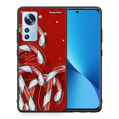 Θήκη Xiaomi 12/12X 5G Candy Cane από τη Smartfits με σχέδιο στο πίσω μέρος και μαύρο περίβλημα | Xiaomi 12/12X 5G Candy Cane case with colorful back and black bezels