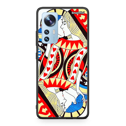 Xiaomi 12/12X 5G Card Love θήκη από τη Smartfits με σχέδιο στο πίσω μέρος και μαύρο περίβλημα | Smartphone case with colorful back and black bezels by Smartfits