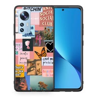 Thumbnail for Θήκη Αγίου Βαλεντίνου Xiaomi 12 / 12X 5G Collage Bitchin από τη Smartfits με σχέδιο στο πίσω μέρος και μαύρο περίβλημα | Xiaomi 12 / 12X 5G Collage Bitchin case with colorful back and black bezels